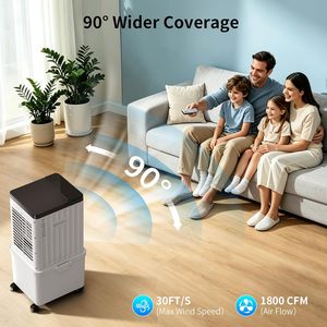 Refroidisseur d'air portable SimerSure 2,6 gallons 5000 Btu avec ventilateur humidificateur, unité de refroidissement sans fenêtre, blanc - Product Image 4