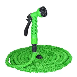 Tuyau d'arrosage extensible 25ft 50ft 75ft 100ft 150ft tuyau en caoutchouc pistolet Promotion tuyau d'eau de jardin serpent haute pression