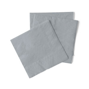 <b>Napkins</b> Uni <b>silver</b> 33 x 33 cm 1/4-fold made of Tissue 100 Pieces - Product Image 2