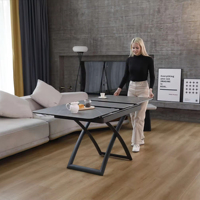 Table à manger moderne et élégante en céramique, extensible, réglable en hauteur, avec plateau en marbre et pieds en métal, 6 places, pour salon, salle à manger