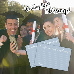 Biglietti Minimalisti Blu Polvere per Consigli e <span class=keywords><strong>Auguri</strong></span>, Note a Forma di Cuore per Matrimonio/Addio al Nubilato/Baby Shower, Biglietti Consigli per Ospiti con Buste - Product Image 4