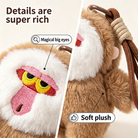 Porte-clés en peluche singe Kawaii, pendentif gorille singe de dessin animé mignon, animal en peluche doux, mini breloque de sac à dos, jouet singe coloré