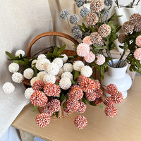 Bouquet de Flores Artificiales de Crisantemo de Seda Sintética, Bola de Flores Kiku, Diente de León, para Decoración de Bodas