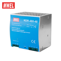 Alimentation industrielle sur rail DIN MWEL NDR-480-48 480W 48V 10A pour station de base de communication, système solaire, affichage LED