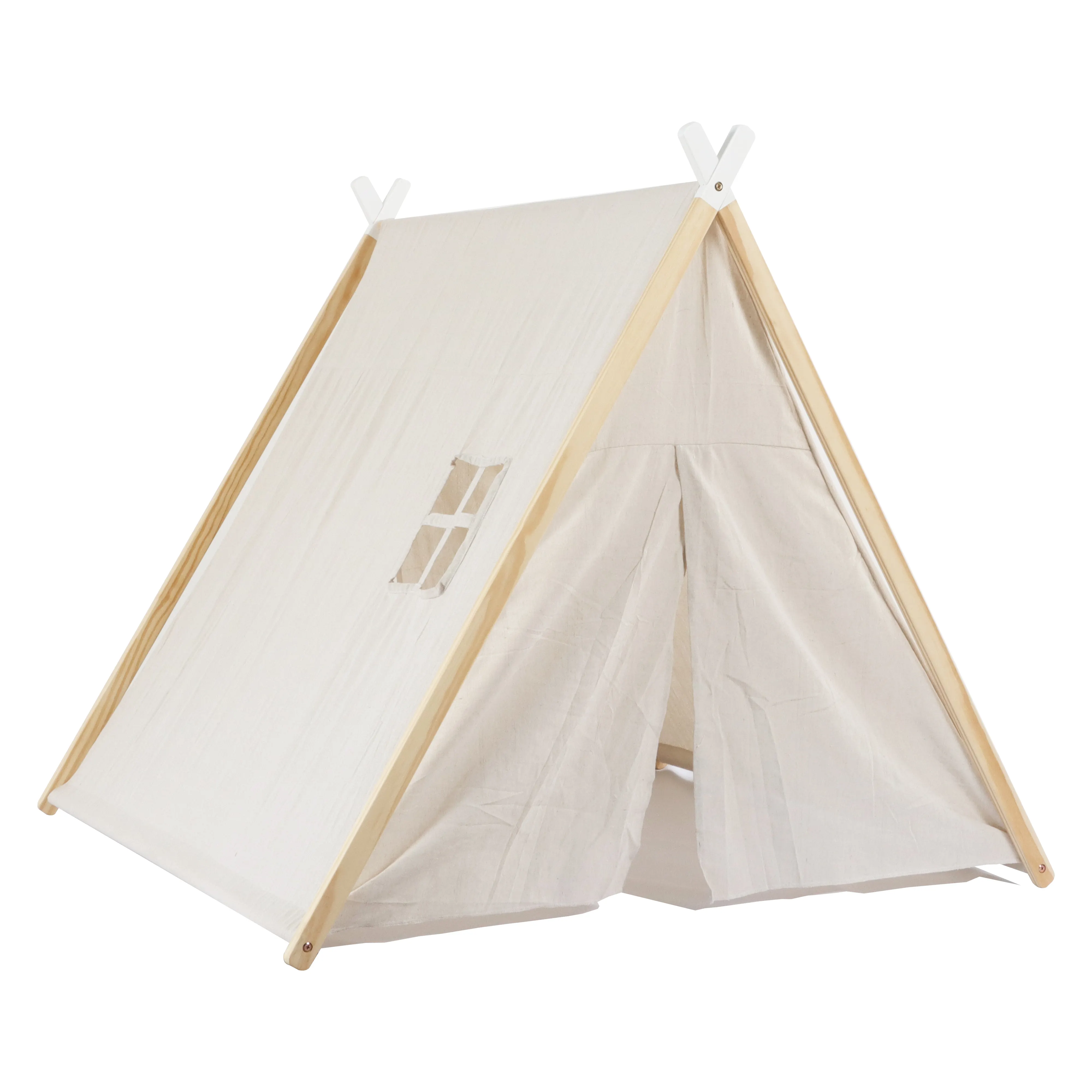 Massief Houten Grote Kids Tent Hout Kinderen Spelen Speelgoed Tent Canvas Tipi Indoor Outdoor Games Kids Playhouse Tent Baby Meubelen