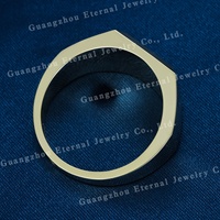 Prix d'usine, argent S925 hautement poli, or massif jaune 10K 14K 18K, logo personnalisé, bague simple hip-hop pour homme