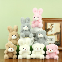 Mini porte-clés lapin en peluche moelleux, jouet animal en peluche doux, rembourré en coton PP, accessoires pour sacs de fête