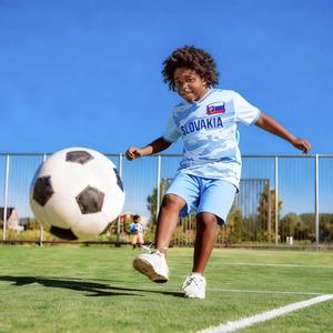Camiseta de Fútbol Personalizada de <span class=keywords><strong>Eslovaquia</strong></span> para Niños, Conjunto de Camiseta y Pantalones Cortos de Entrenamiento con Nombre y Número Personalizados para Niños y Niñas, Regalo para Fanáticos - Product Image 3
