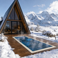 Piscine rectangulaire hors sol Magic House en aluminium chauffée, ensemble complet avec système de filtration et de désinfection, installation facile