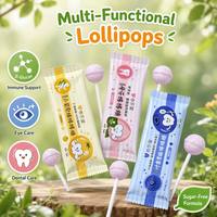 Halal Certified Sugar-Free Xylitol Lollipop Multi-Colored Hard Candy Individual Packing Wholesale 4-6g 2-Year Shelf Life