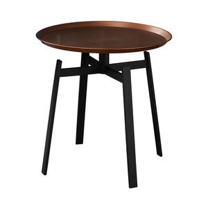 طاولة صغيرة مستديرة حديثة أثاث منزلي لغرفة المعيشة طاولة قهوة معدنية ذهبية - Product Image 1