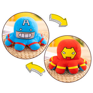 Vente en gros de jouets en peluche en forme de pieuvre réversible à petit format, populaires, de <span class=keywords><strong>super</strong></span>-héros de dessins animés, pour enfants - Product Image 3