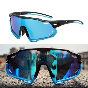 JSJM Kacamata Olahraga PC Kacamata Bersepeda Kacamata Hitam Terpolarisasi Luar Ruangan UV400 Outdo Disesuaikan Pria Wanita