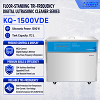 Nettoyeur à ultrasons à triple fréquence KQ-1500VDE 112L 45/80/100kHz 1500W, bain sonique numérique à puissance réglable pour quincaillerie métallique
