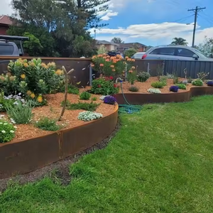 Bordure de jardin en acier Corten, taille personnalisée, parterre de fleurs, mur de soutènement imperméable - Product Image 2