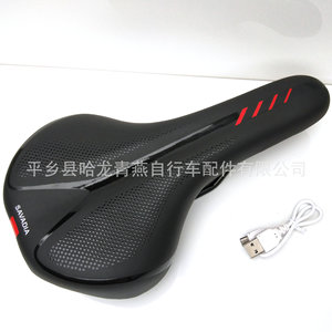 Savadia <b>Bicycle</b> Saddle With Taillight Comfortable Mountain Bike Seat Black Red Blue <b>Lighted</b> Cycling Accessory - Product Image 5