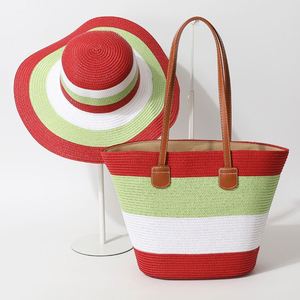 Conjunto de Bolsa de Playa BESTELLA, Estilo Bohemio Vintage, con Sombrero de Paja, Correa Individual y Cierre, para Viajes de Verano - Product Image 3