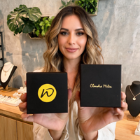 Boîte à bijoux carrée en carton noir personnalisable avec impression de logo, laminage mat pour le rangement de cadeaux