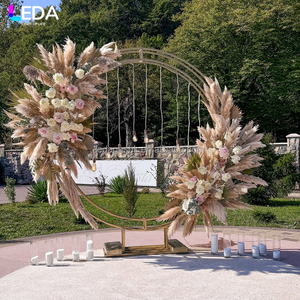 LEDA Wedding Decoration Custom Gold Metal Artificial Reed <b>Backdrop</b> <b>Stand</b> for Wedding Background Decoration - Product Image 1