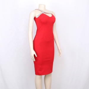 <span class=keywords><strong>2022</strong></span> tendenza abbigliamento donna estate lusso elegante monospalla senza maniche aderente scava fuori nuovi disegni abito africano - Product Image 5