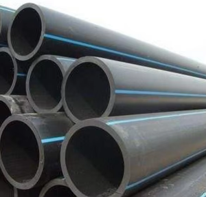 ท่อ HDPE ขนาด 90 มม. เม็ดพลาสติกบริสุทธิ์ 100% สีดำลายเส้นสีน้ำเงิน สำหรับระบบน้ำแรงดันสูง - Product Image 3