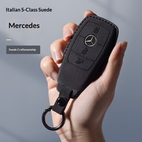Étui à clés pour Mercedes-Benz E300L GLC260, avec boucle pour homme, accessoires intérieurs complets pour la gamme E260L, en cuir suédé FMP-BC001