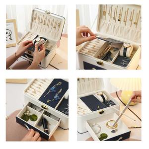 Boîtes de rangement à bijoux Ele Queen EQ998 personnalisables avec logo, grande capacité, multi-couches, lavables, design rectangulaire moderne, pour colliers et bagues - Product Image 3