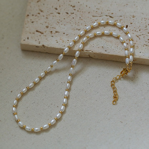 Collar de Perlas de Agua Dulce Zooying con Cuentas de Oro, Joyería Fina, Collar de Perlas Pequeñas con Cuentas de Oro <span class=keywords><strong>Real</strong></span> - Product Image 3