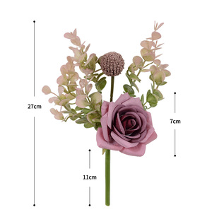 Bouquet de roses artificielles Dongchen Crafts, fleurs en soie 10cm-30cm, pour décoration de maison et de mariage - Product Image 5