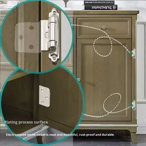 Promotionele 3/8 "Iron Overlay Insert Zelfsluitende Semi-Verborgen <span class=keywords><strong>Wrap</strong></span> Scharnier Voor Houten Kasten Voor Slaapkamer Exterieur Ziekenhuis - Product Image 5