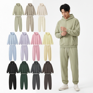 Conjunto Deportivo con Capucha para Hombre, Sudadera y Pantalones de Algodón de Color Sólido, Ropa Casual de Otoño, Manga Larga, Cierre con Cordón, Corte Regular - Product Image 1