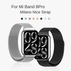 Correa de Acero Inoxidable para <span class=keywords><strong>Mi</strong></span> <span class=keywords><strong>Band</strong></span> 8/9pro Redmi Watch4 Redmi Watch5, Correa de <span class=keywords><strong>Reloj</strong></span> Inteligente en Material de Aleación Metálica Rosa - Product Image 1