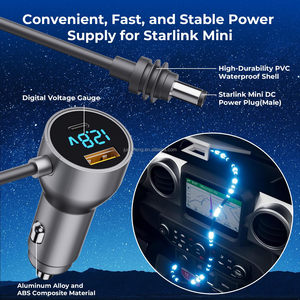 สายชาร์จในรถยนต์ Starlink Mini แบบ <span class=keywords><strong>DC</strong></span> ใช้กับที่จุดบุหรี่ 12V-24V พร้อมหน้าจอแสดงผลดิจิตอล ช่อง <span class=keywords><strong>USB</strong></span>-C 30W และช่อง <span class=keywords><strong>USB</strong></span>-A 350 - Product Image 4