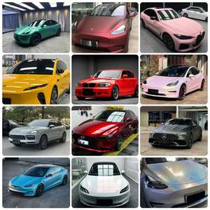 Film adhésif vinyle noir premium 5x60FT, rouleau extensible, feuille de décalcomanie DIY, autocollants de voiture à logo changeant de couleur - Product Image 3