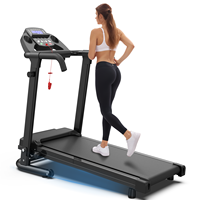 Máquina de Correr Multifuncional para Gimnasio con Capacidad de 120 kg, Equipo de Fitness con 12 Programas, Caminadora Plegable para Uso Doméstico con Manillares