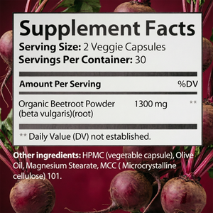 Cápsulas de Extracto de Remolacha Roja Vegana Orgánica, Suplementos Herbales Personalizados de 4000/8000 mg, Cápsulas de Remolacha - Product Image 2