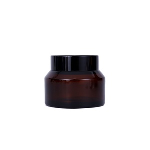 Tarro de vidrio inclinado de 15g, 30g, 50g, con hombro inclinado, para crema, cosméticos, vacío, mate, esmerilado, ámbar, negro - Product Image 1