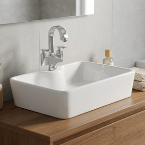 Porcelain Ceramic Top Mount Countertop Wash Basin Easy Clean Water Resistant Asian Design Bathroom Sink - Product Image 6