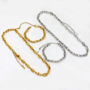 TG collana senza tempo in acciaio inox eleganza fibbia con catena a maglie Marine placcata in oro sofisticati gioielli nautici - Product Image 5