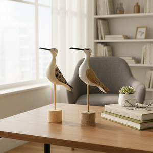 Modèle d'oiseau méditerranéen en bois, ornement décoratif pour salon, décoration de la maison, pièce unique - Product Image 2