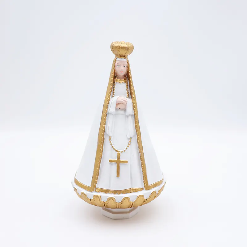 OEM decoración del hogar 3D miniaturizado figura religiosa estatua personalizada nueva resina artesanía blanco catolicismo Virgen María estatuilla