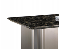 Table à manger rectangulaire de luxe moderne, style français, plateau en marbre naturel brillant, pieds en acier inoxydable, 6 places, pour appartement