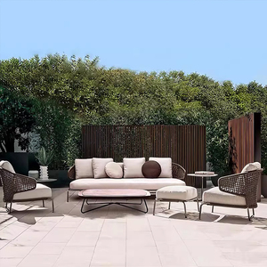 Muebles de Jardín KMJ, Conjuntos de Sofás Modernos para Hotel, Sillas de Exterior para Patio Trasero, Tumbonas de Lujo Impermeables para Piscina, Sofá de Ratán - Product Image 3