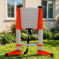 Échelle télescopique en aluminium de 12,5 pieds, échelle pliante extensible EN131, légère et portable pour la maison, le grenier, le camping-car