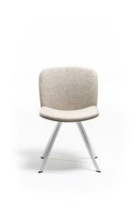 Chaise multifonctionnelle Libera Home Office au design minimaliste et moderne, avec quatre pieds elliptiques, entièrement rembourrée en tissu et structure en bois - Product Image 2