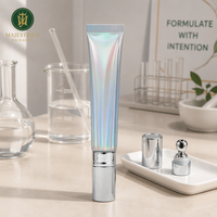 Tube à bille cosmétique bleu clair 19 mm 10 ml 20 ml avec tête de massage à bille métallique pour crème contour des yeux et sérum, logo personnalisé