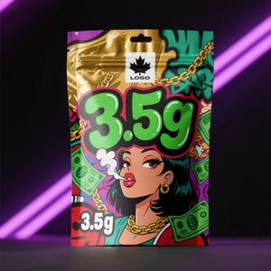 Bolsas de Plástico para Galletas con Logotipo Personalizado Impreso al por Mayor, con Cierre a Prueba de Niños para Empaque de Gomitas, Bolsas Mylar Ziplock de 3.5g - Product Image 3