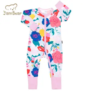 Vestiti del bambino pagliaccetto bamboo baby jersey footie pagliaccetto layette Organic neonato footie pagliaccetti neonato sleepsuit