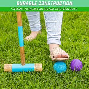 Ensemble <span class=keywords><strong>de</strong></span> <span class=keywords><strong>croquet</strong></span> avec support, jeu <span class=keywords><strong>de</strong></span> <span class=keywords><strong>croquet</strong></span> en bois pour 6 joueurs avec support <span class=keywords><strong>de</strong></span> rangement, équipement coloré pour jouer sur la pelouse <span class=keywords><strong>de</strong></span> la cour - Product Image 4