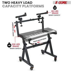 Soporte para Piano Eléctrico Db 5 Core, de 2 Niveles, Estilo Z, Ajustable, Resistente, Plegable, con Ruedas para Teclado - Product Image 5